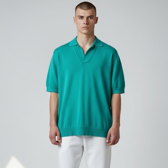 Massimo Dutti Other - Massimo Dutti green Short Sleeve Polo Shirt Size Small